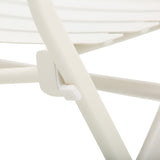 easycomfort easycomfort tavolino con sedie pieghevoli in acciaio bianco per balcone terrazzo giardino