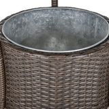 easycomfort easycomfort set 5 pezzi tavolino e 4 sedie alte in rattan sintetico e acciaio