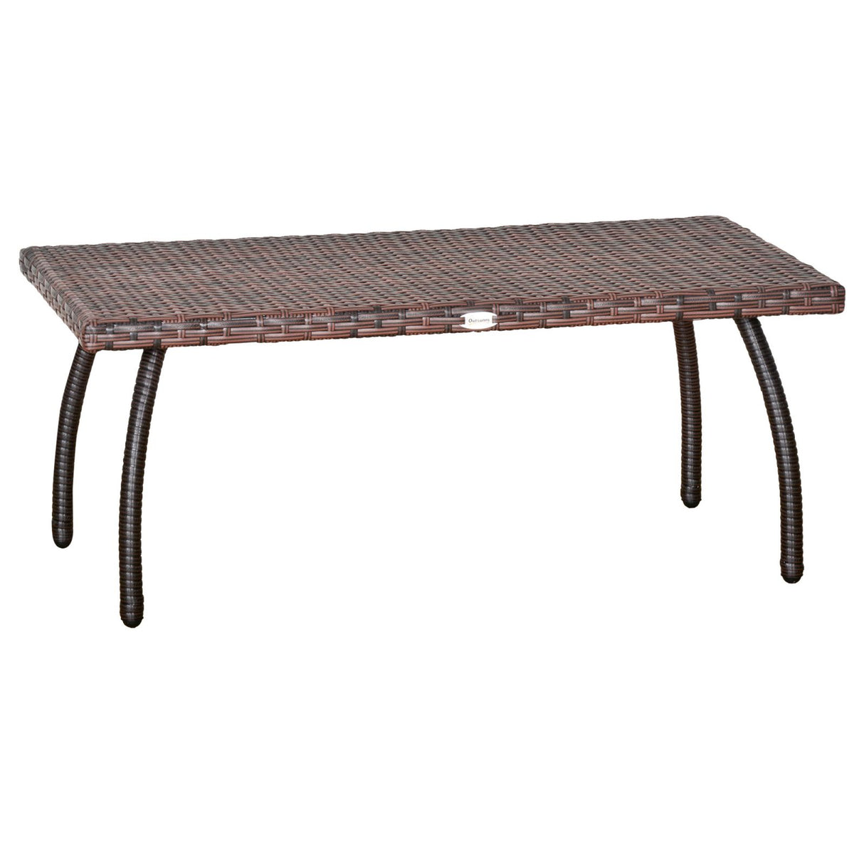 easycomfort easycomfort tavolino in rattan sintetico da esterno giardino terrazzo impermeabile marrone 90x50x35cm