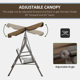 easycomfort dondolo da giardino 3 posti con tettuccio regolabile in rattan pe e acciaio 167x112x153cm