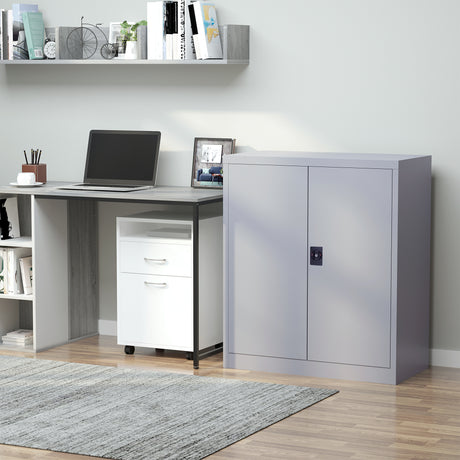 easycomfort easycomfort armadietto mobile ripiano regolabile chiusura di sicurezza per casa ufficio garage acciaio 80x40x92 5cm grigio ean 8054111848473