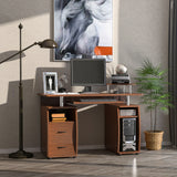 easycomfort easycomfort scrivania per computer moderna porta pc in legno con cassetti scrivania salvaspazio con libreria mensola estraibile e porta tastiera 120x55x85cm marrone ean 8054144132327