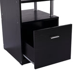 easycomfort easycomfort scrivania per computer moderna con cassetti ripiani e tastiera estraibile scrivania da ufficio per casa in legno nero 152x60x88cm ean 8054144130231