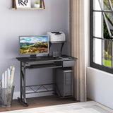easycomfort easycomfort scrivania per computer salvaspazio in acciaio e legno con cassetto ripiano tastiera estraibile ean 8054111844086