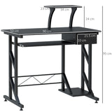 easycomfort easycomfort scrivania per computer salvaspazio in acciaio e legno con cassetto ripiano tastiera estraibile ean 8054111844086