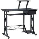 easycomfort easycomfort scrivania per computer salvaspazio in acciaio e legno con cassetto ripiano tastiera estraibile ean 8054111844086