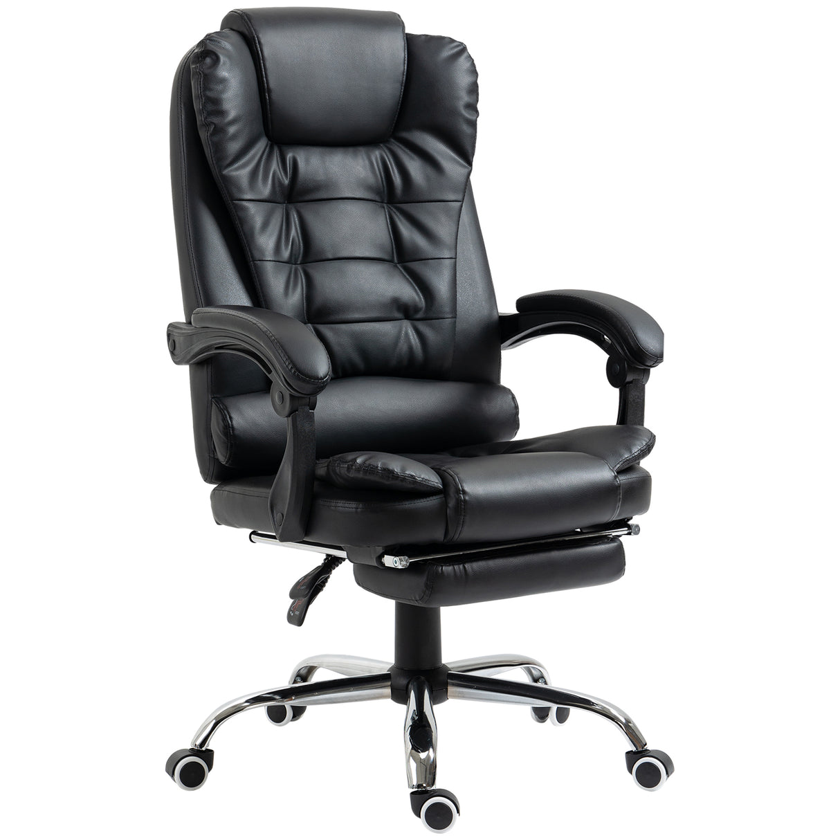 easycomfort easycomfort sedia da ufficio ad altezza regolabile con schienale reclinabile e poggiapiedi 64 5x69x109 117 cm nero