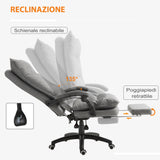 easycomfort easycomfort sedia da ufficio imbottita con 6 punti massaggianti altezza regolabile e rotelle 70x62x120 130 cm grigio