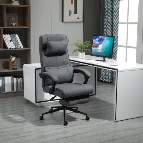 easycomfort easycomfort sedia da ufficio ergonomica ad altezza regolabile con braccioli e poggiapiedi 66x70x115 123 cm grigia