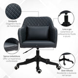 easycomfort easycomfort sedia ufficio ergonomica e regolabile in similpelle grigio scuro con 2 punti cuscino lombare massaggiante 57x70x78 86cm ean 8054144137742