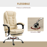 easycomfort easycomfort poltrona massaggiante ergonomica ad altezza regolabile con 6 punti vibranti 65x160x104 cm crema
