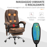 easycomfort easycomfort poltrona da ufficio massaggiante con riscaldamento reclinazione e altezza regolabile marrone