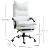 easycomfort easycomfort poltrona da ufficio in finta pelle bianca altezza regolabile con schienale reclinabile 155 e poggiapiedi ean 8054144139494