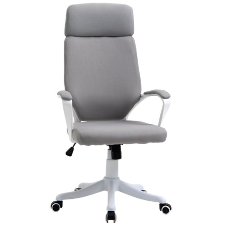 easycomfort easycomfort sedia da ufficio girevole con poggiatesta poltrona con altezza regolabile e funzione dondolo 63x65x112 120cm grigio chiaro