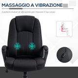 easycomfort easycomfort poltrona da ufficio massaggiante ad altezza regolabile 60x74x106 116cm nera