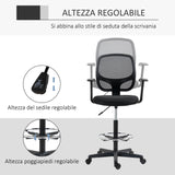 easycomfort easycomfort sedia da ufficio ad altezza regolabile con braccioli rotelle e seduta imbottita 60x56x110 132 cm nera