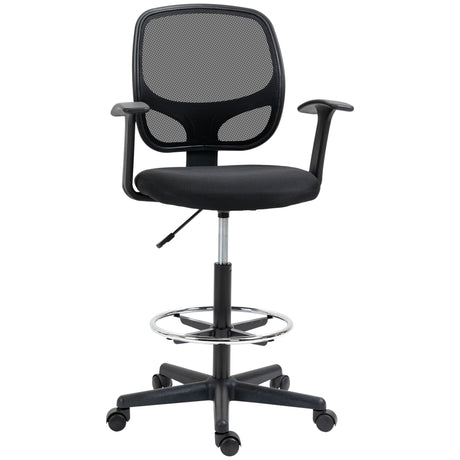 easycomfort easycomfort sedia da ufficio ad altezza regolabile con braccioli rotelle e seduta imbottita 60x56x110 132 cm nera