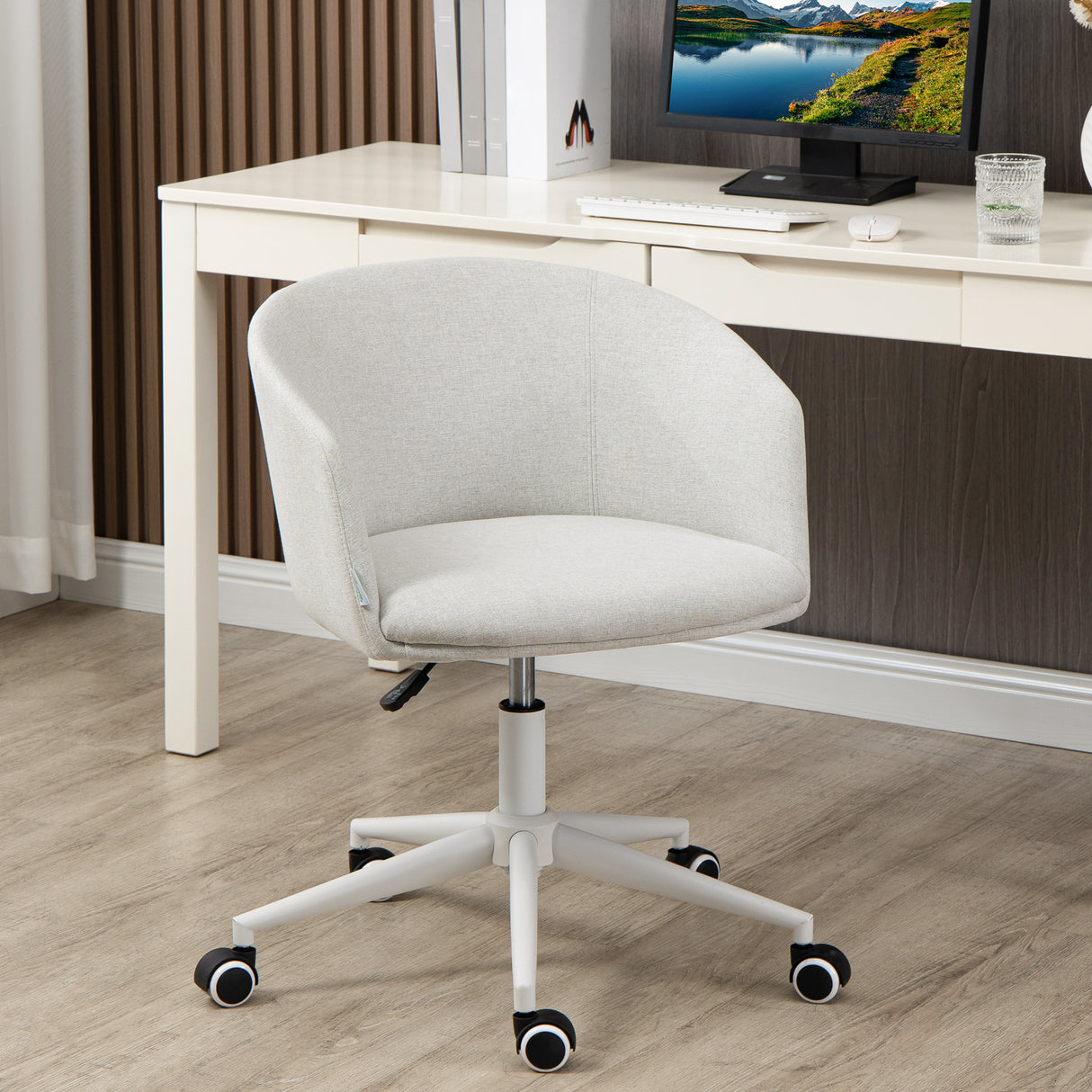 easycomfort easycomfort sedia da ufficio con altezza regolabile ruote e seduta girevole in tessuto grigio chiaro