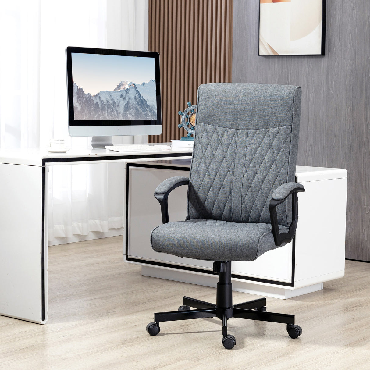 easycomfort easycomfort sedia da ufficio girevole con funzione dondolo e altezza regolabile 65x72x102 112 5cm grigio