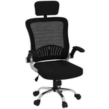 easycomfort easycomfort sedia da ufficio con poggiatesta e altezza regolabili tessuto a rete e braccioli ribaltabili nero