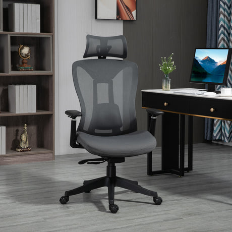 easycomfort easycomfort sedia da ufficio reclinabile con poggiatesta supporto lombare e altezza regolabili grigio