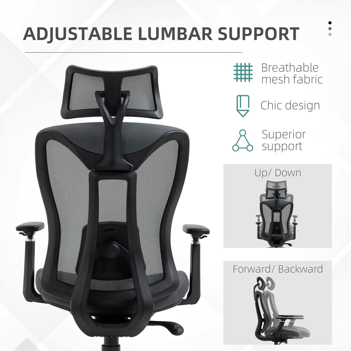 easycomfort easycomfort sedia da ufficio reclinabile con poggiatesta supporto lombare e altezza regolabili grigio