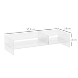 easycomfort easycomfort supporto monitor pc 24 max con 2 ripiani aperti in acrilico trasparente 50 8x19x12 cm