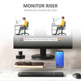easycomfort easycomfort supporto monitor pc 24 max con 2 ripiani aperti in acrilico trasparente 50 8x19x12 cm