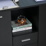 easycomfort easycomfort armadietto portastampante per lufficio con ruote a 360 in legno nero ean 8054111848787