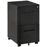 easycomfort easycomfort cassettiera ufficio con ruote schedario portadocumenti a 2 cassetti con serratura e 2 chiavi in acciaio 39x48x67cm nero