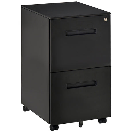 easycomfort easycomfort cassettiera ufficio con ruote schedario portadocumenti a 2 cassetti con serratura e 2 chiavi in acciaio 39x48x67cm nero