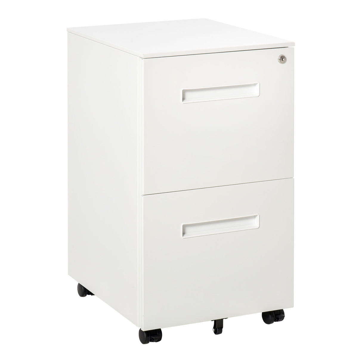 easycomfort easycomfort cassettiera ufficio con ruote schedario portadocumenti a 2 cassetti con serratura e 2 chiavi in acciaio 39x48x67cm bianco