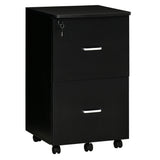easycomfort easycomfort armadietto da ufficio con 2 cassetti e 5 ruote schedario in mdf e truciolato 43x45x72 cm nero