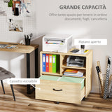 easycomfort mobile multiuso per ufficio porta stampante con 5 ruote e ripiano regolabile 77x40x73cm   legno