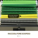 easycomfort easycomfort mobile da ufficio con 2 cassetti porta documenti e ripiani ruote con blocco 80x40x66cm nero