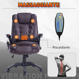 easycomfort easycomfort poltrona massaggiante da ufficio ad altezza regolabile con 6 punti massaggianti in pu 62x68x111 121 cm marrone ean 8054144134024
