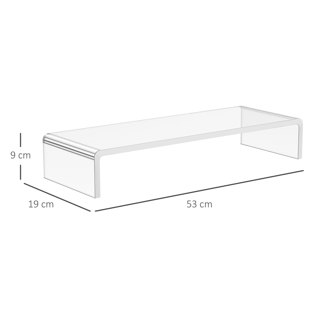 easycomfort supporto per monitor computer tv supporto per schermi in vetro acrilico trasparente 53x19x9cm