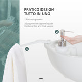 easycomfort easycomfort lavabo portatile da campeggio con 2 ruote serbatoio acqua 17l cisterna di scarico 24l e serbatoio sapone 3.5l