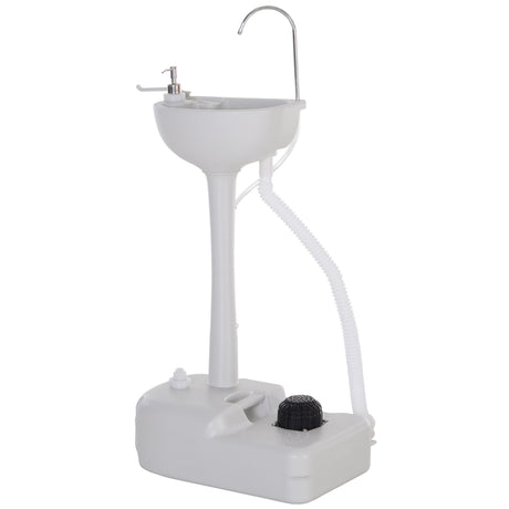 easycomfort easycomfort lavabo portatile da campeggio con 2 ruote maniglia serbatoio acqua 17l e serbatoio sapone 3.5l