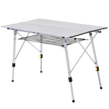 easycomfort easycomfort tavolo da pic nic pieghevole avvolgibile in alluminio con custodia 120 x 70cm