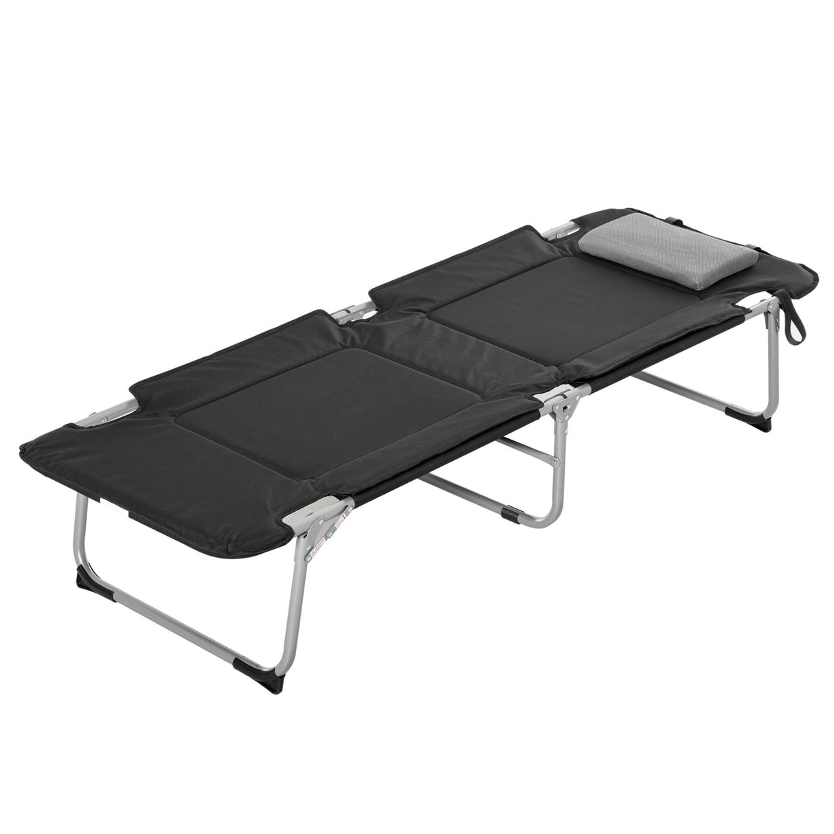 easycomfort easycomfort brandina pieghevole e imbottita letto da campeggio nero