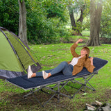 easycomfort lettino pieghevole da campeggio per adulti con cuscino e borsa trasporto 188x64.5x53cm blu
