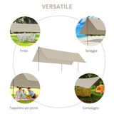 easycomfort telo ombreggiante protettivo in tessuto oxford con borsa funi picchetti e aste incluse 300x500x240 cm