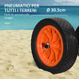 easycomfort easycomfort carrello da spiaggia pieghevole con tasca in rete manico telescopico e cavalletto 82x67x81 cm