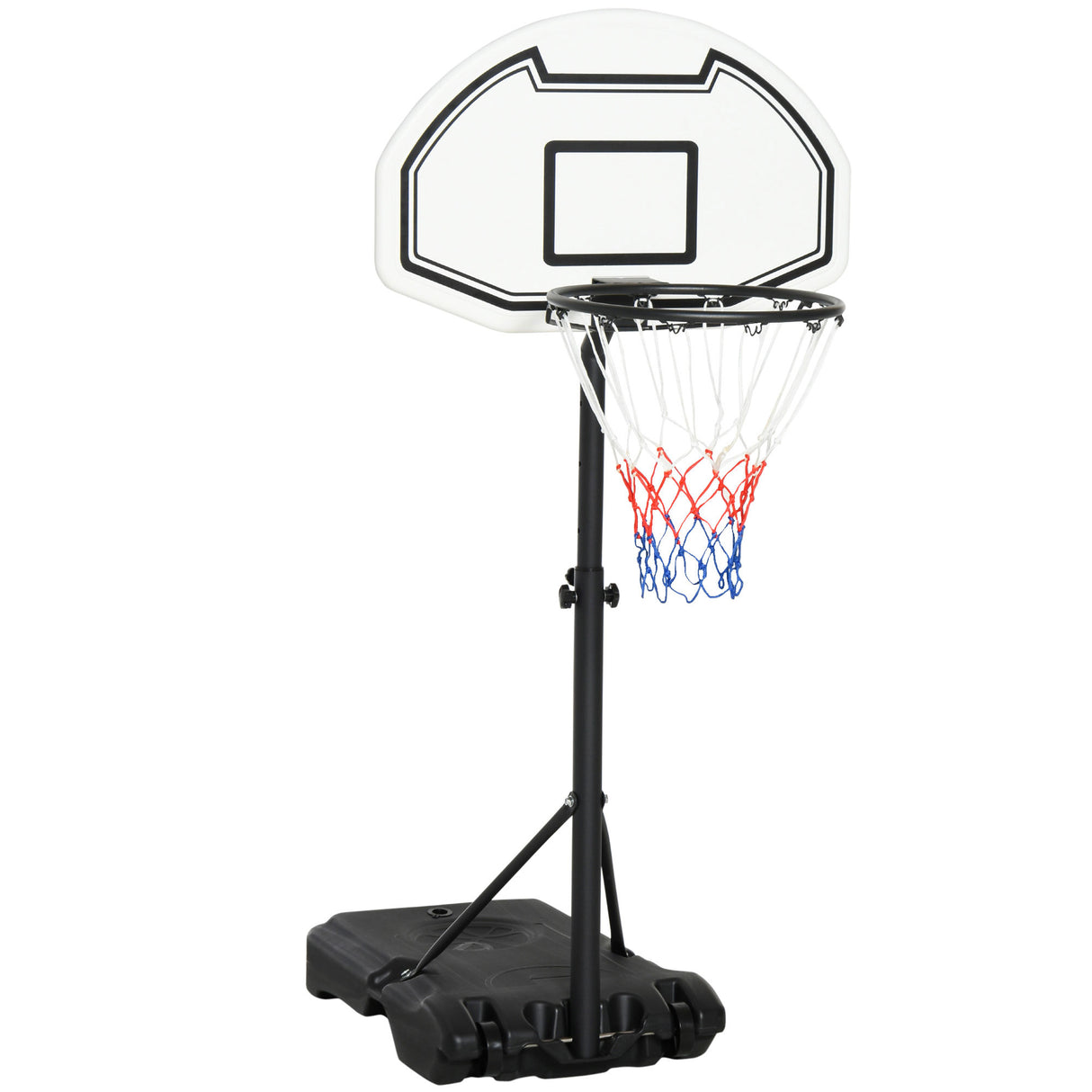 easycomfort canestro basket per bambini ad altezza regolabile 132.5   161.5 cm con base riempibile e ruote multicolore