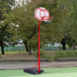 easycomfort easycomfort canestro basket autoportante con altezza regolabile 210 260cm e ruote rosso