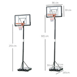 easycomfort easycomfort canestro basket per adulti con altezza regolabile 302 352cm struttura in acciaio pe e pvc nero
