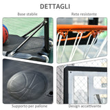 easycomfort canestro basket altezza regolabile 160 210cm struttura in acciaio e base con ruote