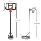 easycomfort easycomfort canestro basket altezza regolabile 160 305cm base con ruote e struttura in acciaio tabellone in pvc trasparente