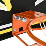 easycomfort canestro basket per bambini e adulti da indoor e outdoor in acciaio e pe 110x90x70 cm nero e giallo
